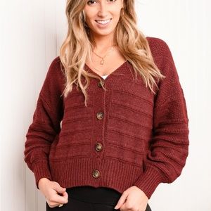 Button-Up Dropped Shoulder Cardigan
